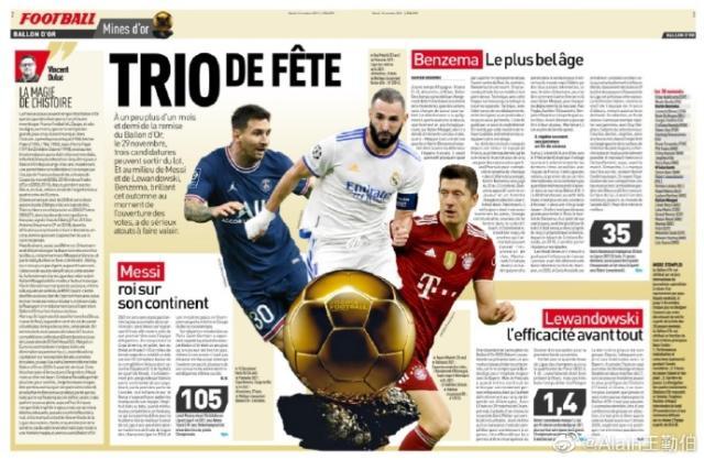 开云官网-《队报》造势金球或成3人之争，足球欠莱万一座金球？